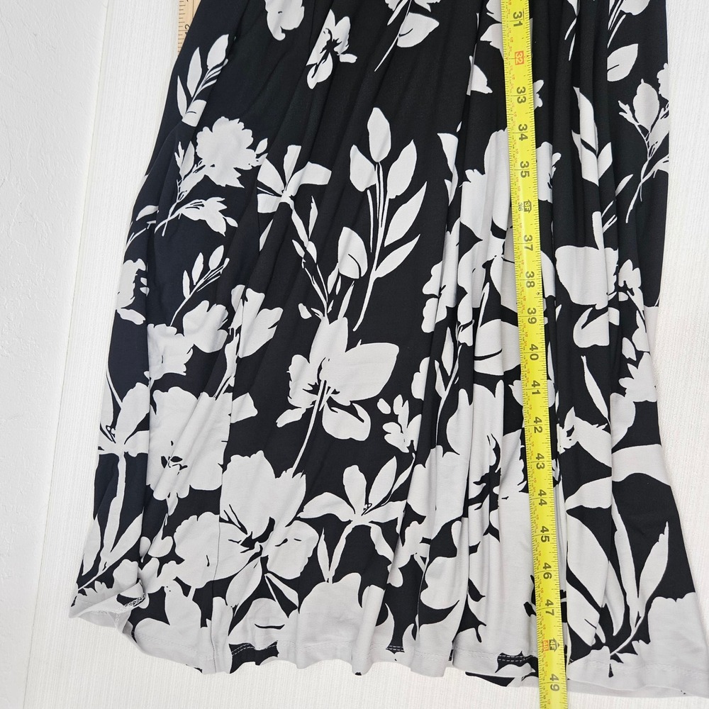 Black White Floral Halter Maxi Dress Women's vacation Whimsigoth cruise READ - Picture 10 of 10